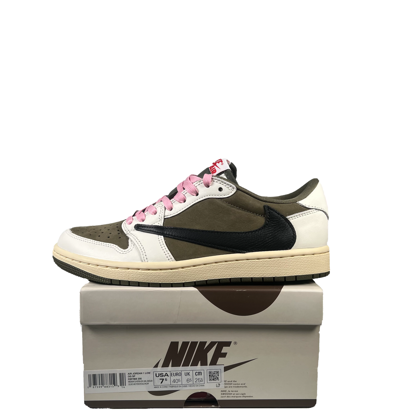 Jordan 1 Low Travis Scott Medium Olive (2024) Size 7.5 NEW s20019