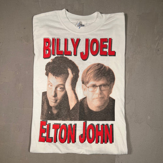 2002 Billy Joel Elton John Face to Face White Longsleeve Size Large USED v19160