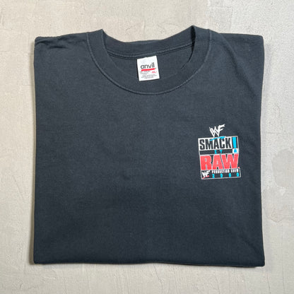 2000 WWE "Smack it Raw" Black Production Tee Size XL USED v19570