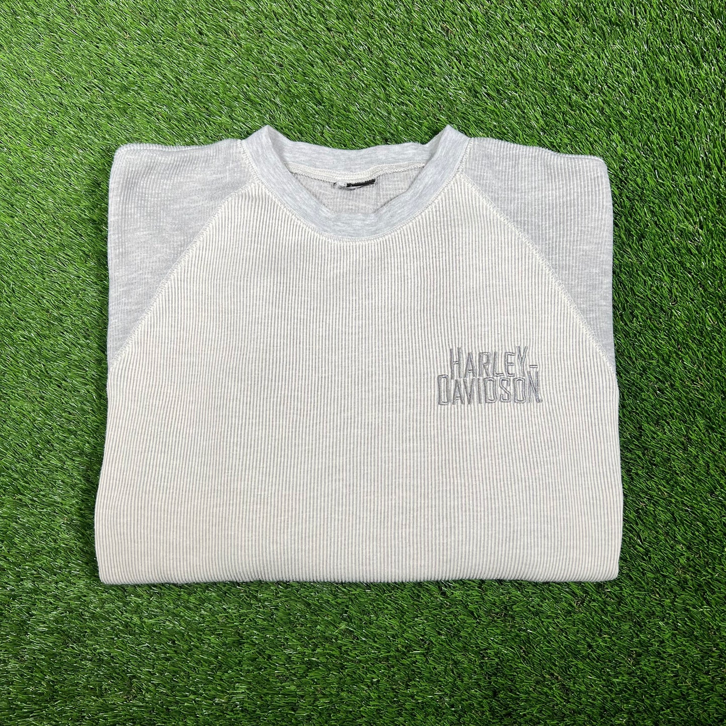 Y2K Harley Davidson Nevada Grey Thermal Longsleeve Size XL USED v17479