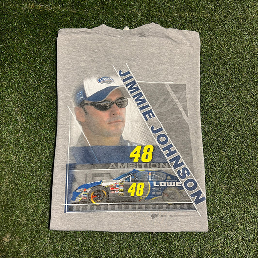 2000 Lowes Jimmie Johnson Racing Grey Tee Size XL USED v16490
