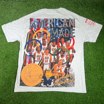 Dream Team AOP Modern Print Grey Tee Size Large USED v16717