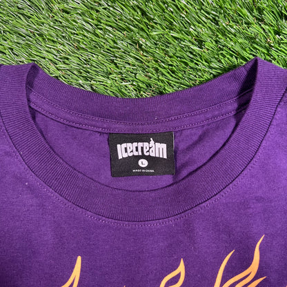 IceCream Sad Come Purple Tee Size Large USED x16002