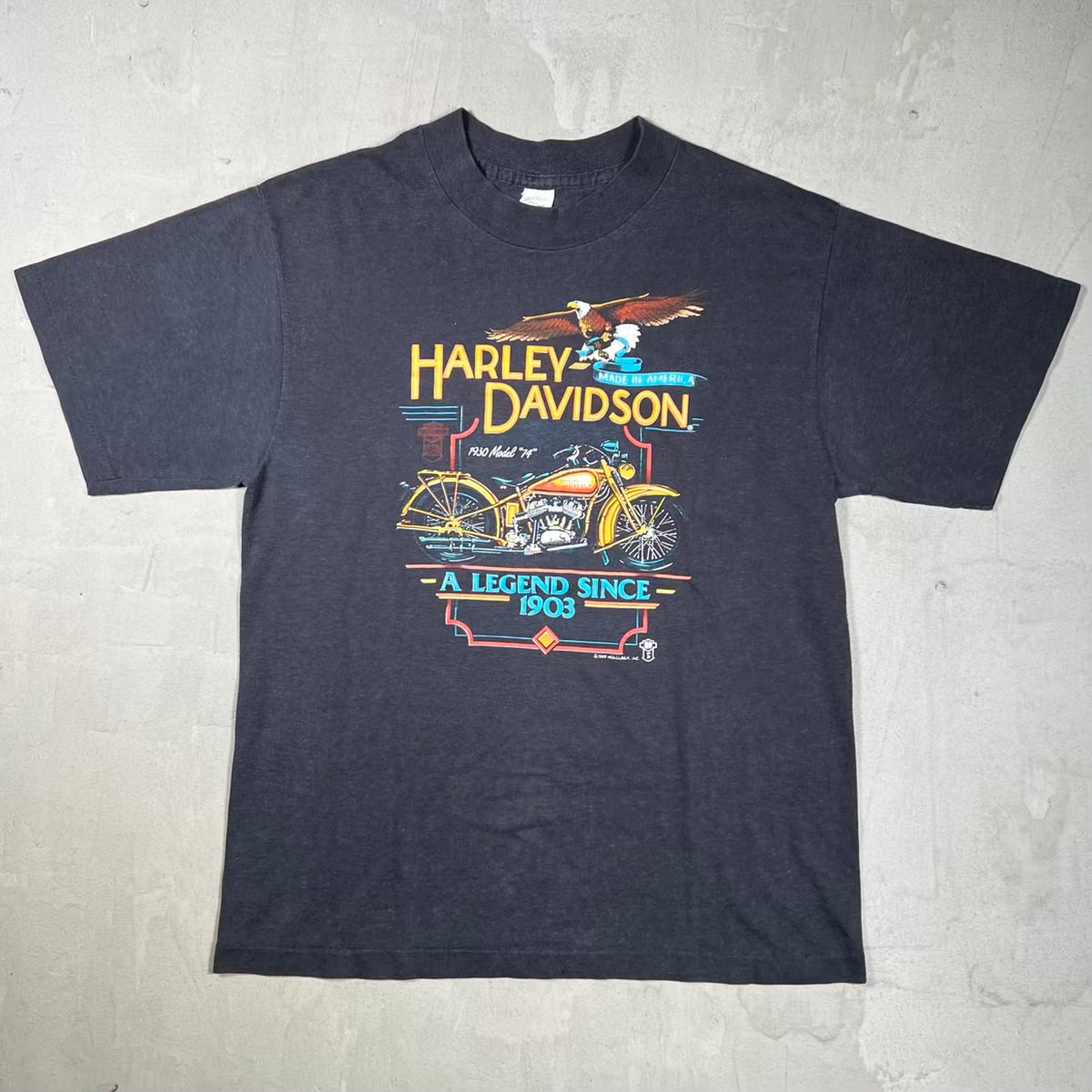 1987 Harley Davidson A Legend Milwaukee Plant Tour Black Tee Size Large USED v20227