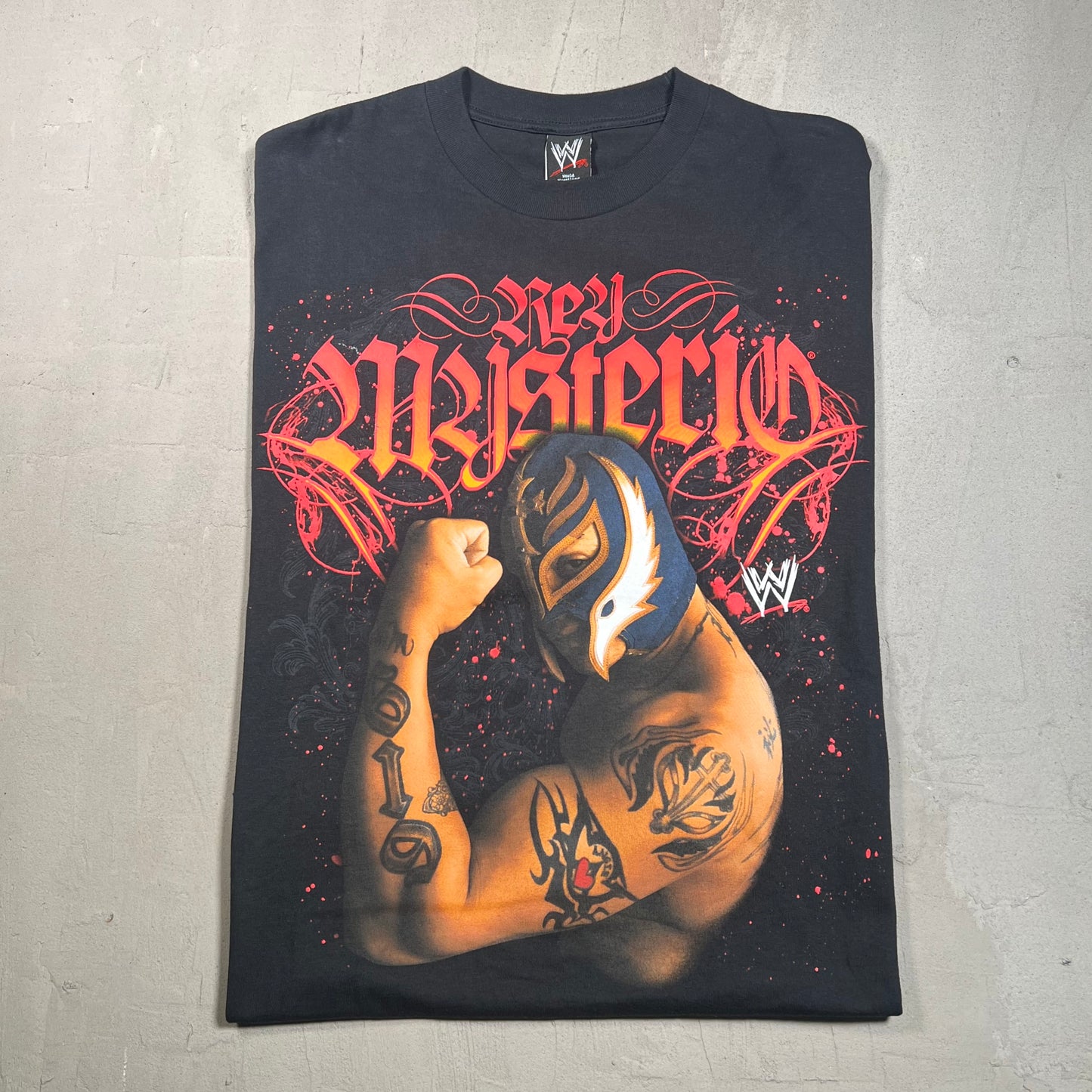 2008 Rey Mysterio Black Tee Size XL USED v19397