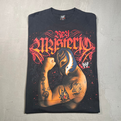2008 Rey Mysterio Black Tee Size XL USED v19397