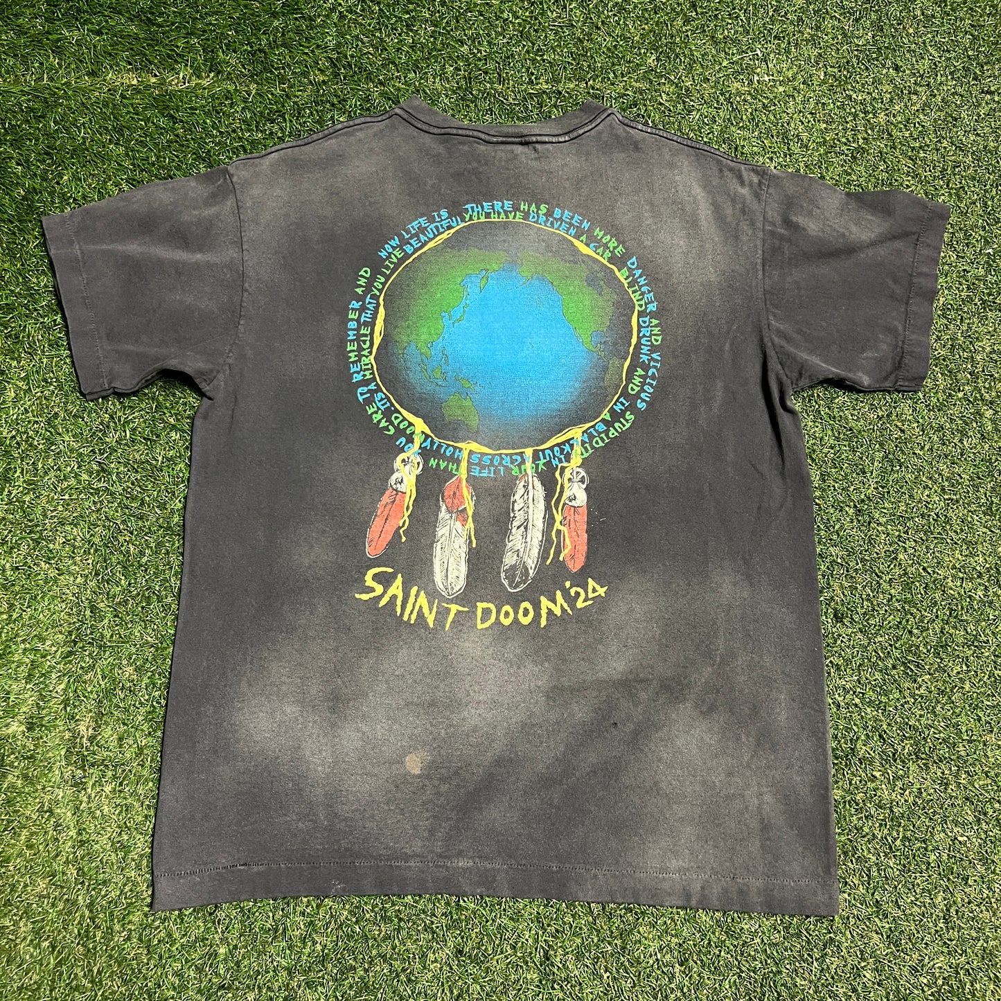 Saint West Black "Holy Ghost" Tee Size Small USED x14183