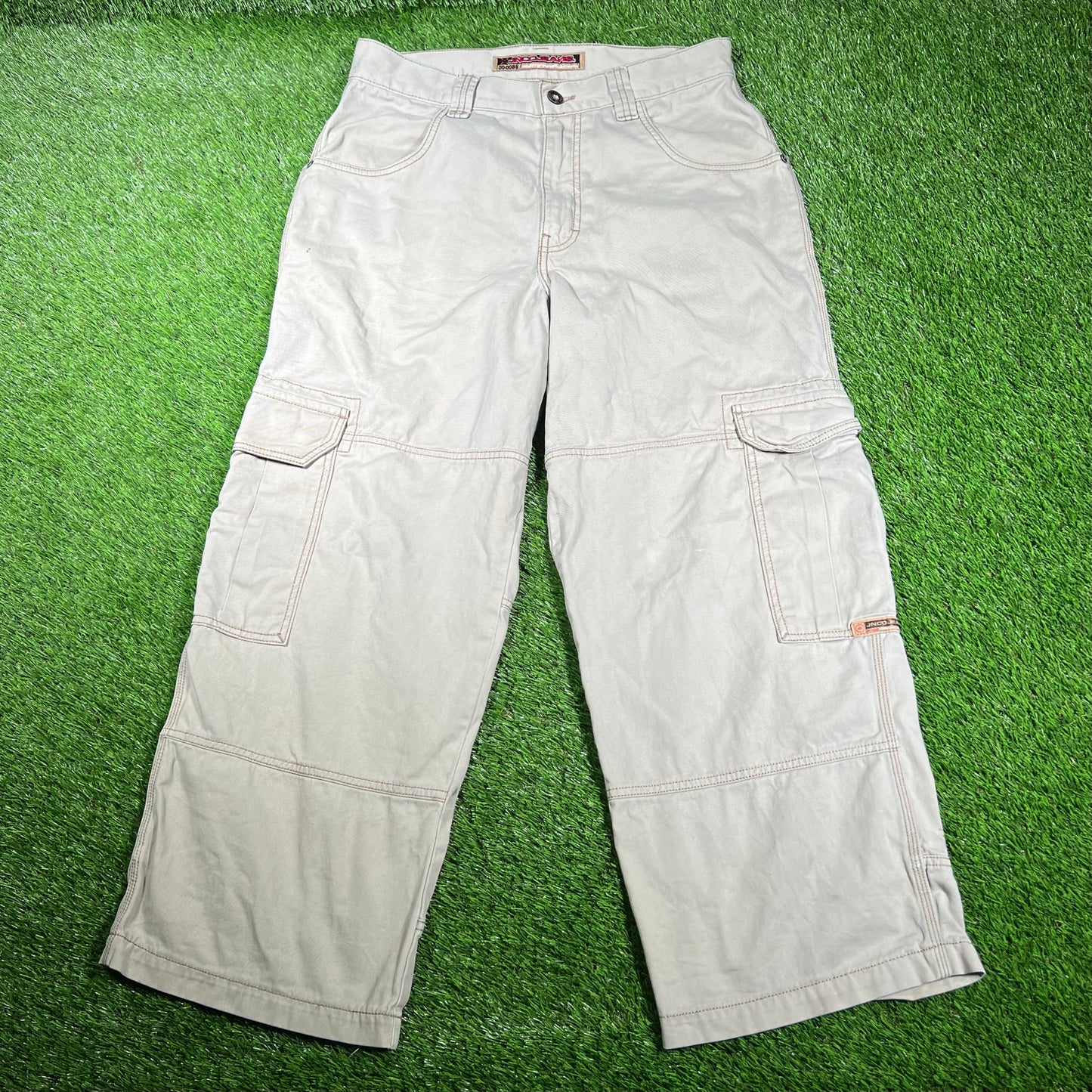 1990s Jnco Jeans Khaki Cargo Work Wear Pants Size 32x30 USED v16530