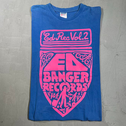 Y2K Ed Banger Records Blue Tee Size Large USED v20118