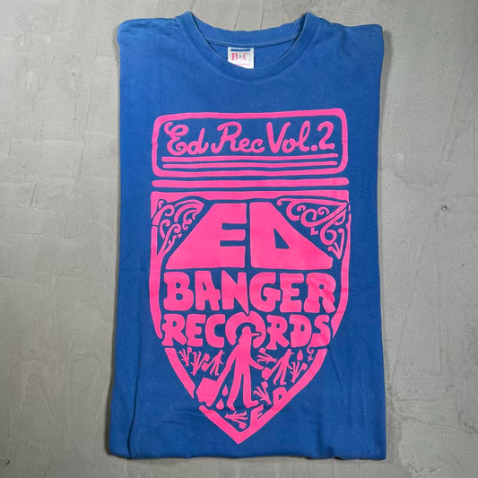 Y2K Ed Banger Records Blue Tee Size Large USED v20118
