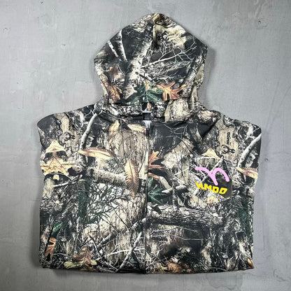 HMDD Camo Multi Pocket Zip Up Hoodie Size Large USED x18680