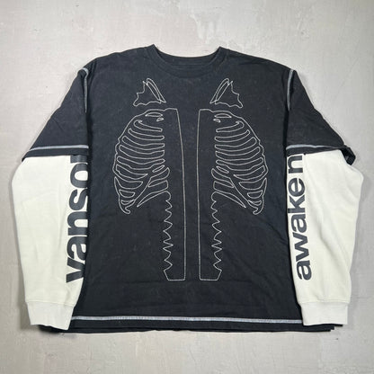 Awake Vanson Skeleton Thermal Black Longsleeve Size Large USED x17370