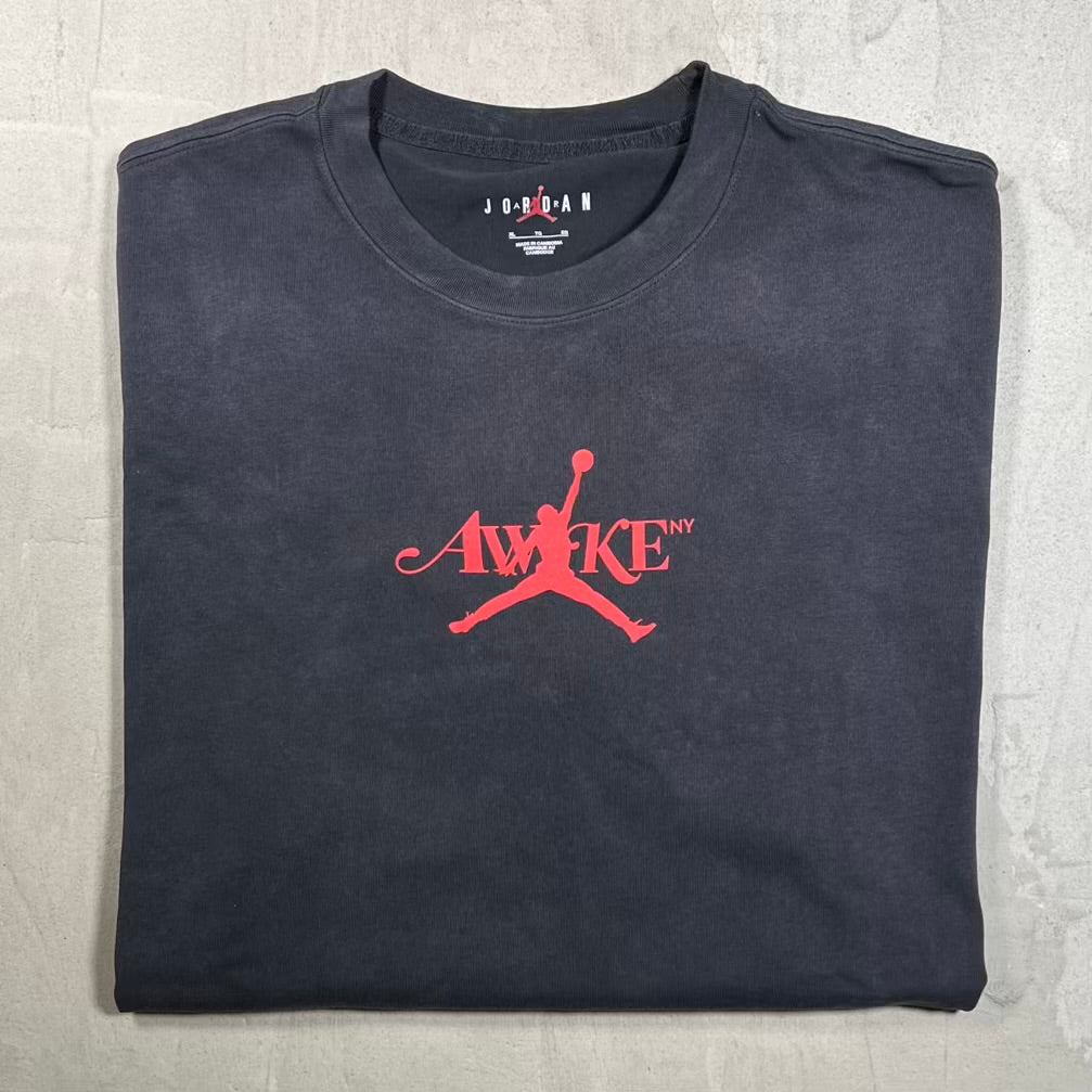 Jordan Awake NY Washed Black Logo Tee Sizen XL NEW x18850
