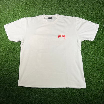 Stussy White Skate Tough You Little Boys Tee Size XL USED x15851