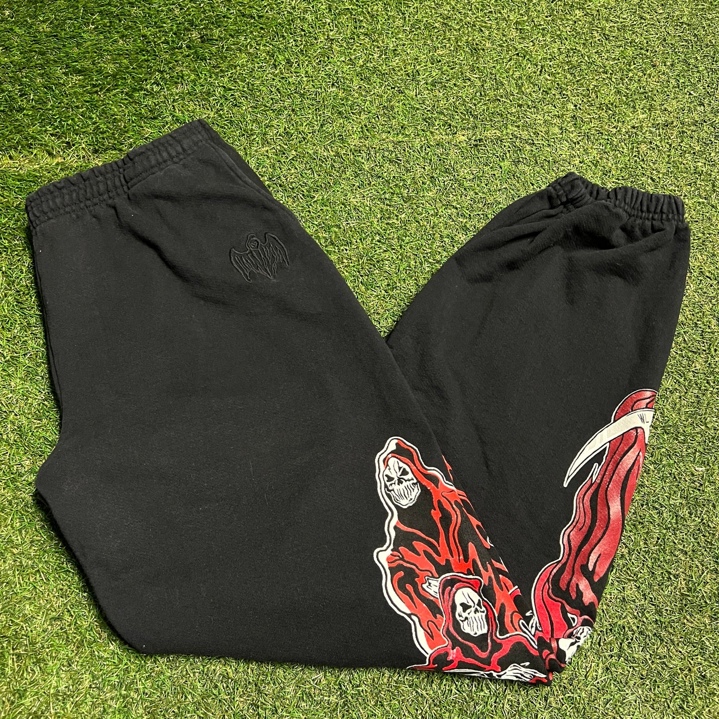 Warren Lotas Black/Red Reaper Sweatpants Size XXL USED x13576