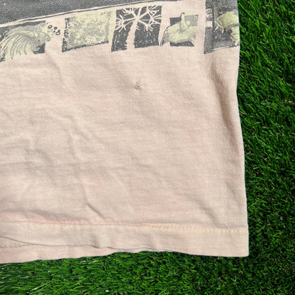 1986 Ocean Pacific Photo Wrap Pinkish Tee Size Large USED v18815