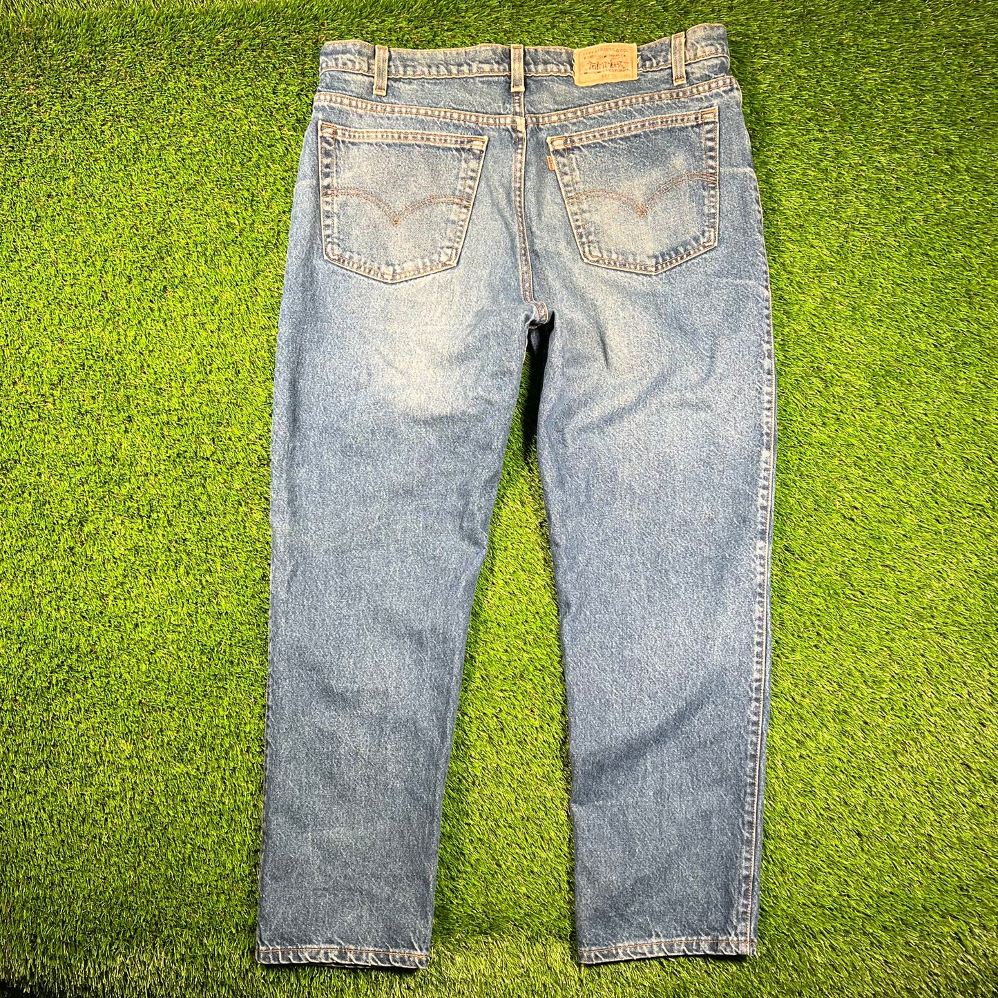 1990s Levis Brown Tag Blue Jeans Size 40x30 USED v18592