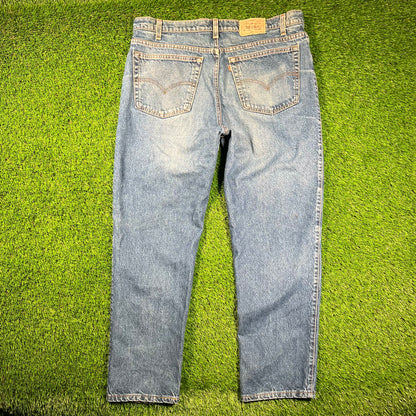 1990s Levis Brown Tag Blue Jeans Size 40x30 USED v18592
