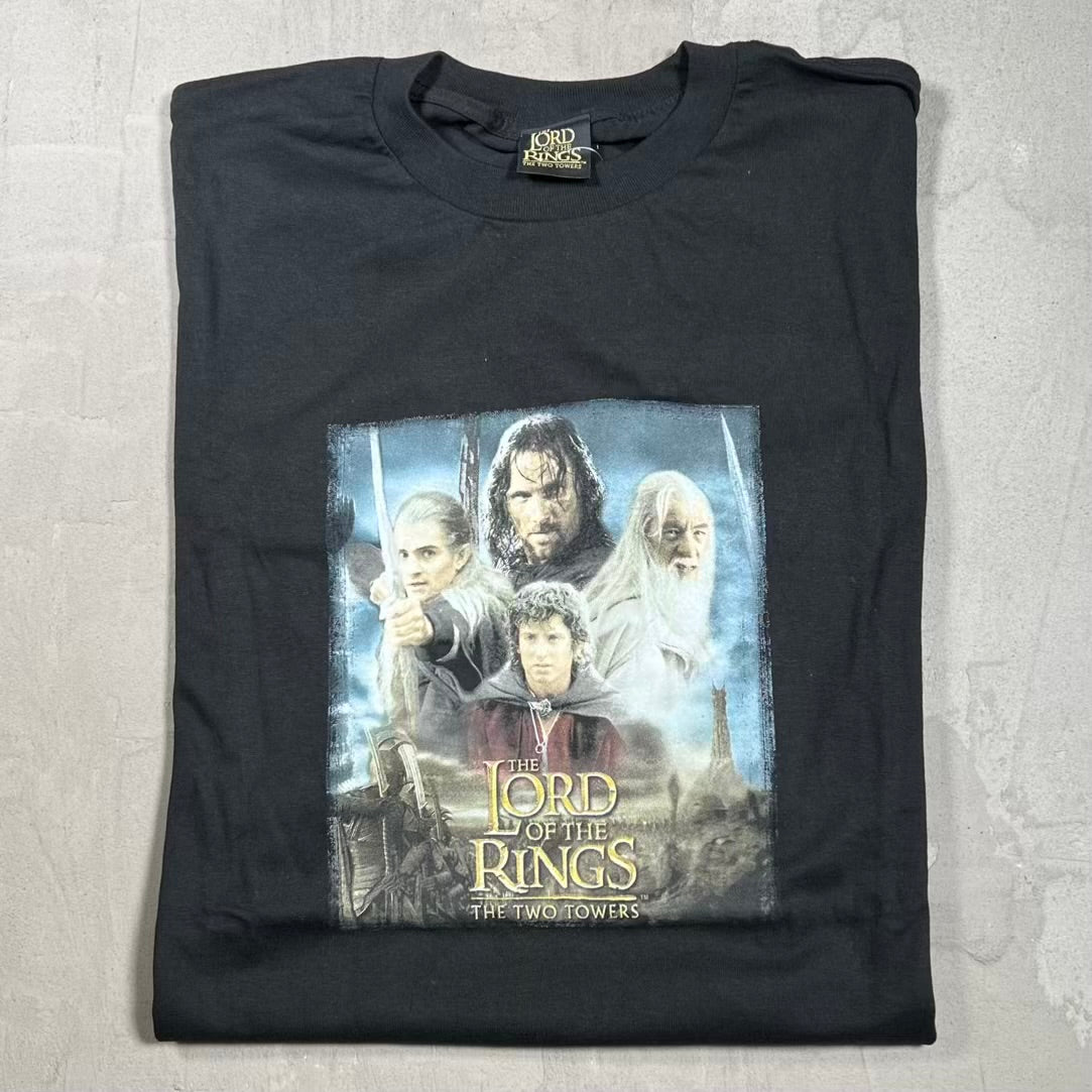2002 Lord of The Rings The Two Towers Promo Black Tee Size XXL NEW v20214