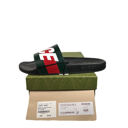 Palace x Gucci Logo Web Slide Sandal Black (2022) Size 11 NEW s22577