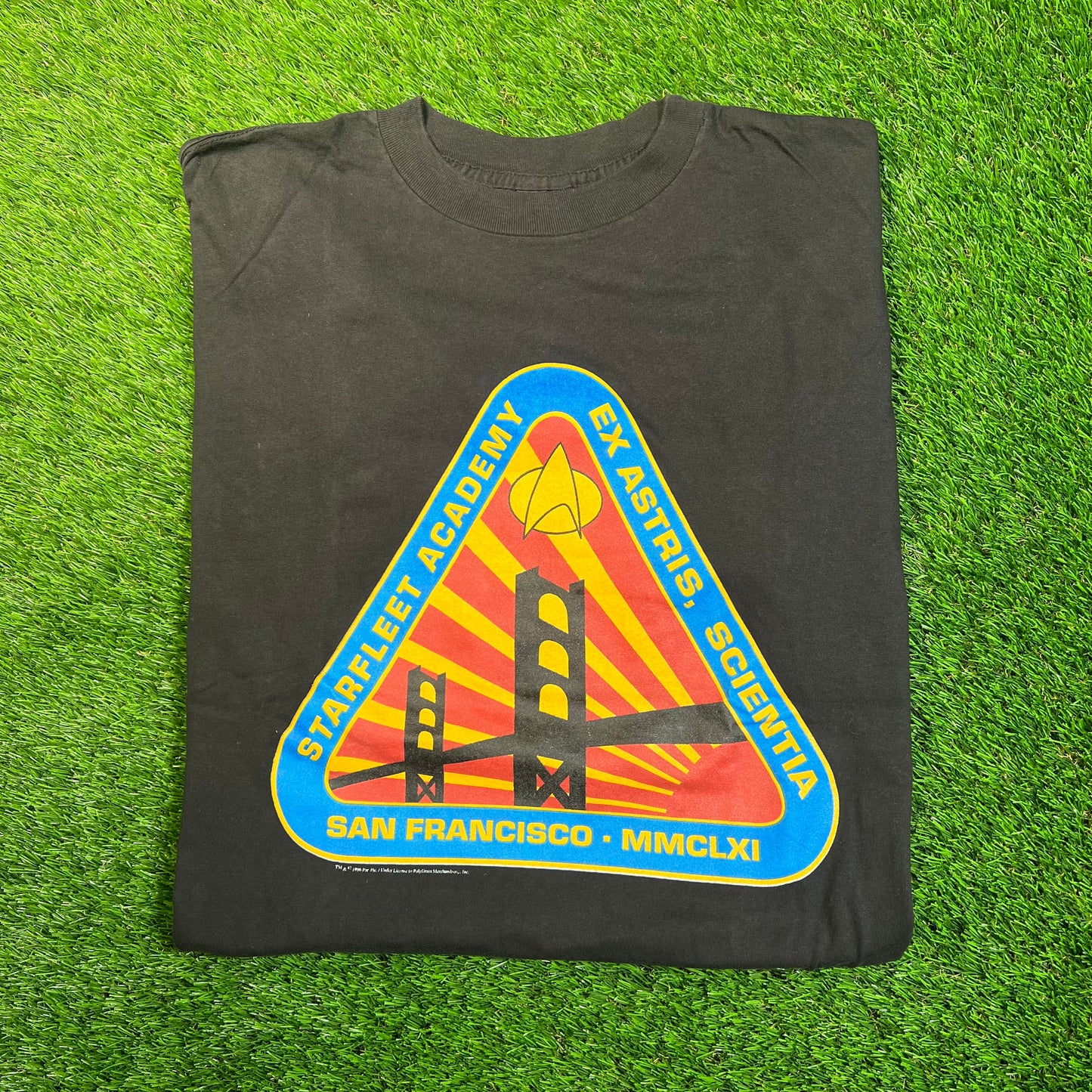 1996 Star Trek Black Starfleet Academy Tee Size XL USED v18839