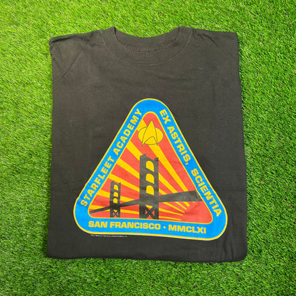 1996 Star Trek Black Starfleet Academy Tee Size XL USED v18839