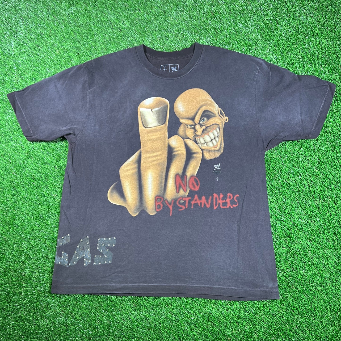 Travis Scott WWE Black "No Bystanders" Stone Cold Steve Austin Tee (2025) Size XL USED x15853