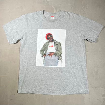 Supreme Andre 3000 Heather Grey Photo Tee Size Large USED x18492