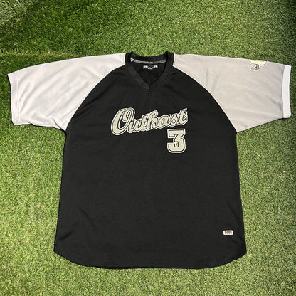 Y2K Outkast Black/Grey Jersey Size XL USED v16105