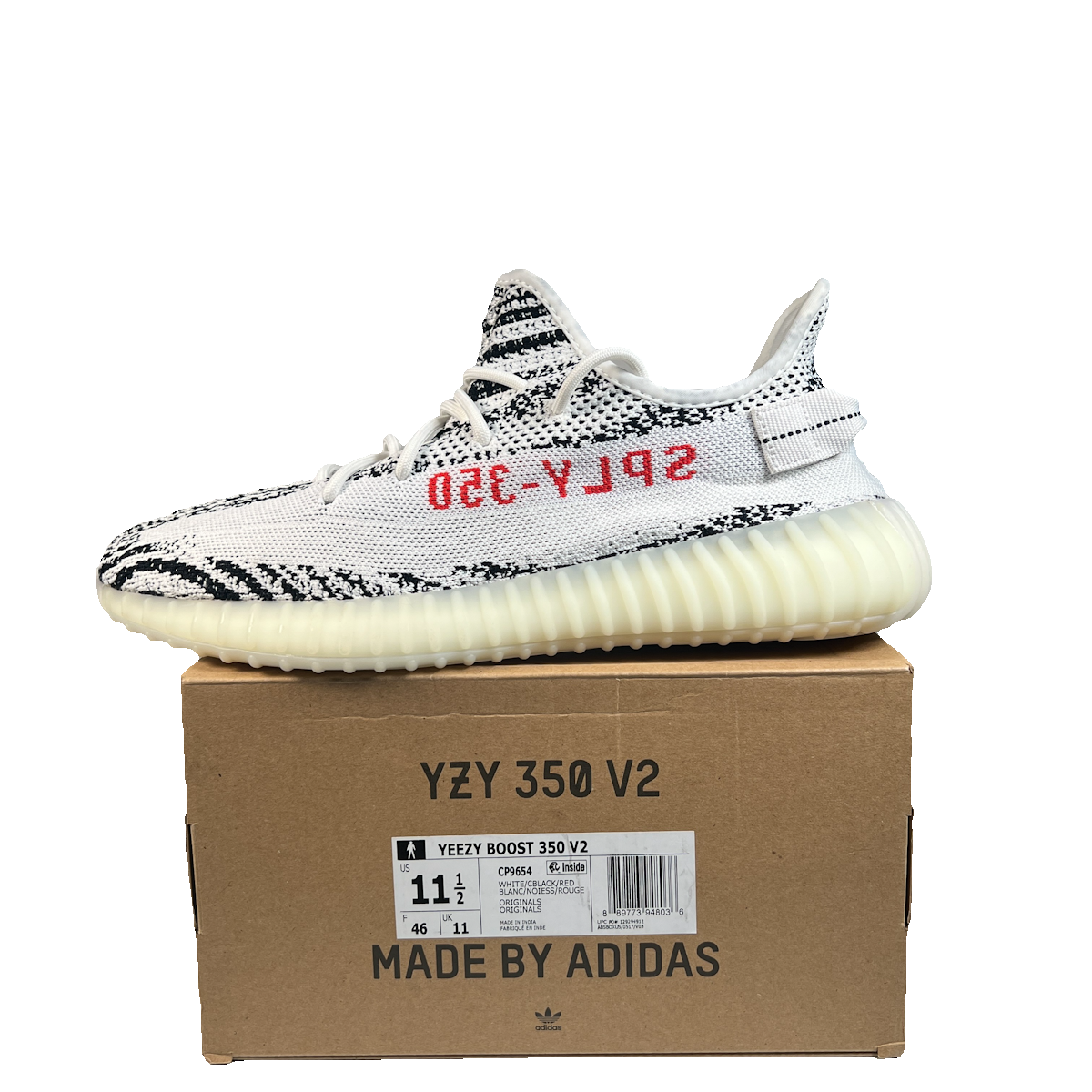 Yeezy 350 Zebra (2017) Size 11.5 USED s23202