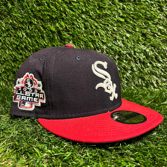 New Era Boston White Sox All Star Game '03 Patch Navy Hat Size 7 5/8 USED v16164