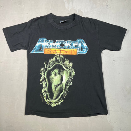 1991 Armored Saint Black "Salvation" Tour Tee Size Medium USED v18948