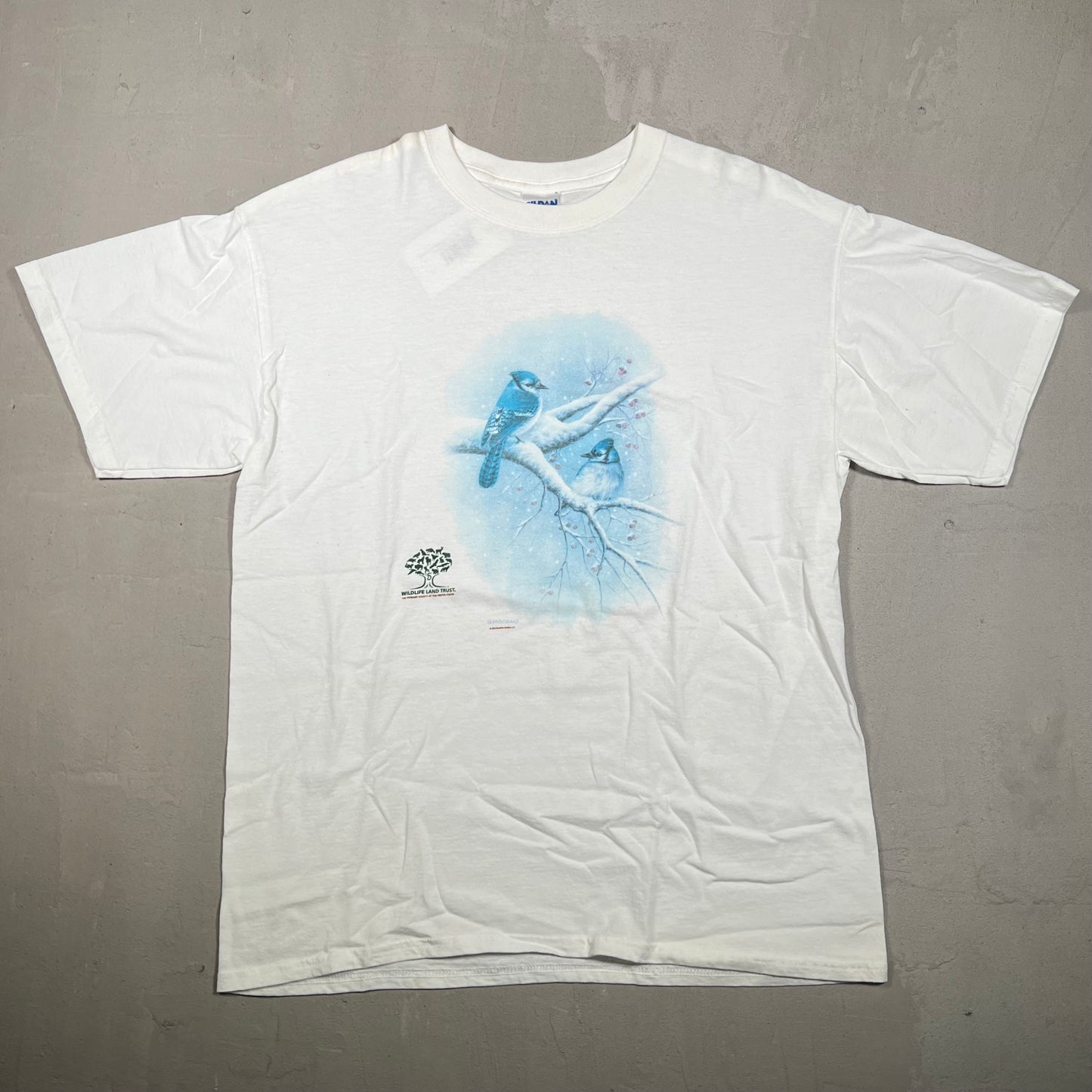 2000 Snow Birds Wildlife Land Trust White Tee Size Large USED v17122