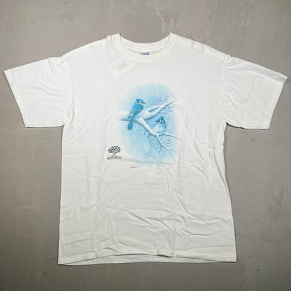 2000 Snow Birds Wildlife Land Trust White Tee Size Large USED v17122