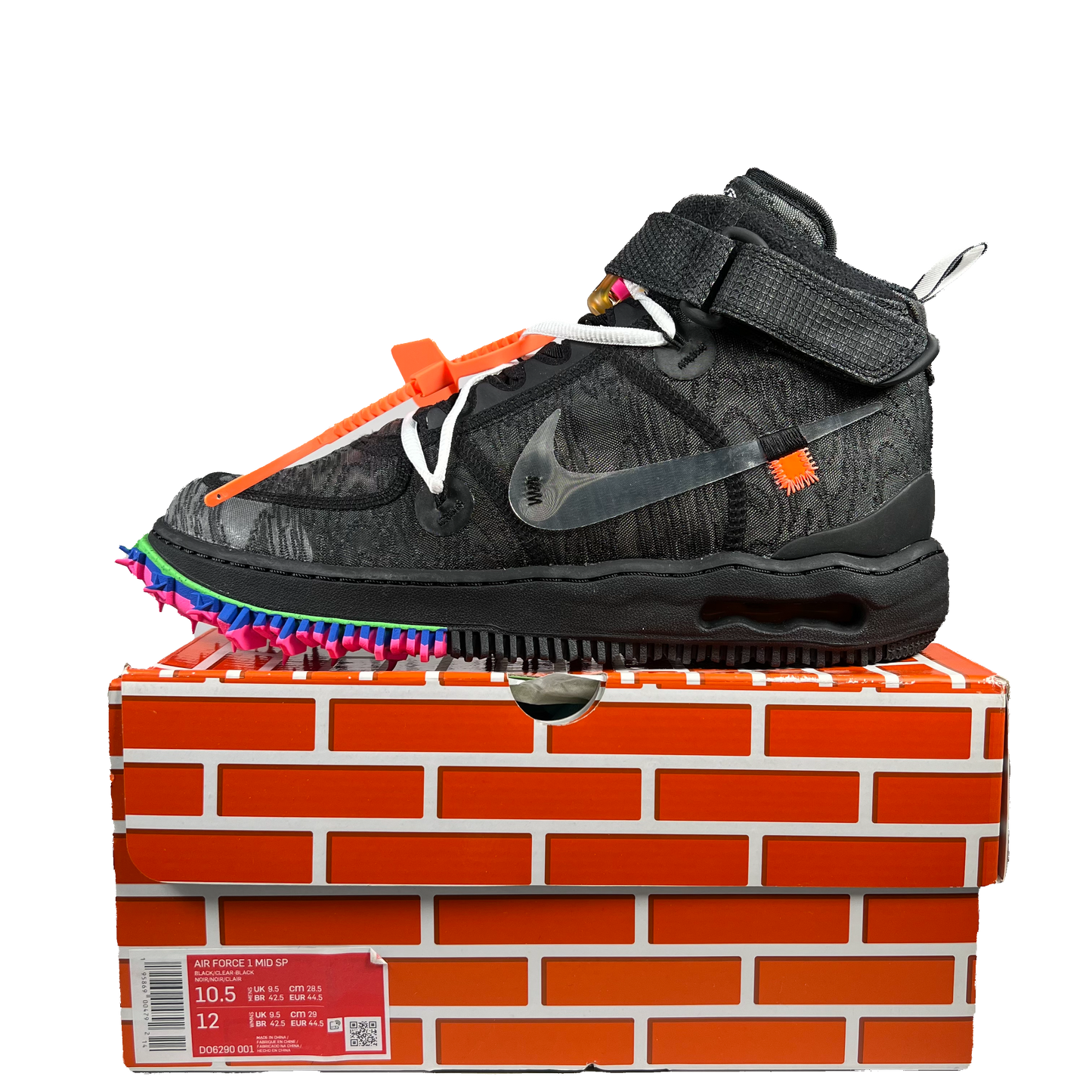 Nike Air Force 1 Mid Off White Black (2021) Size 10.5 NEW s21082