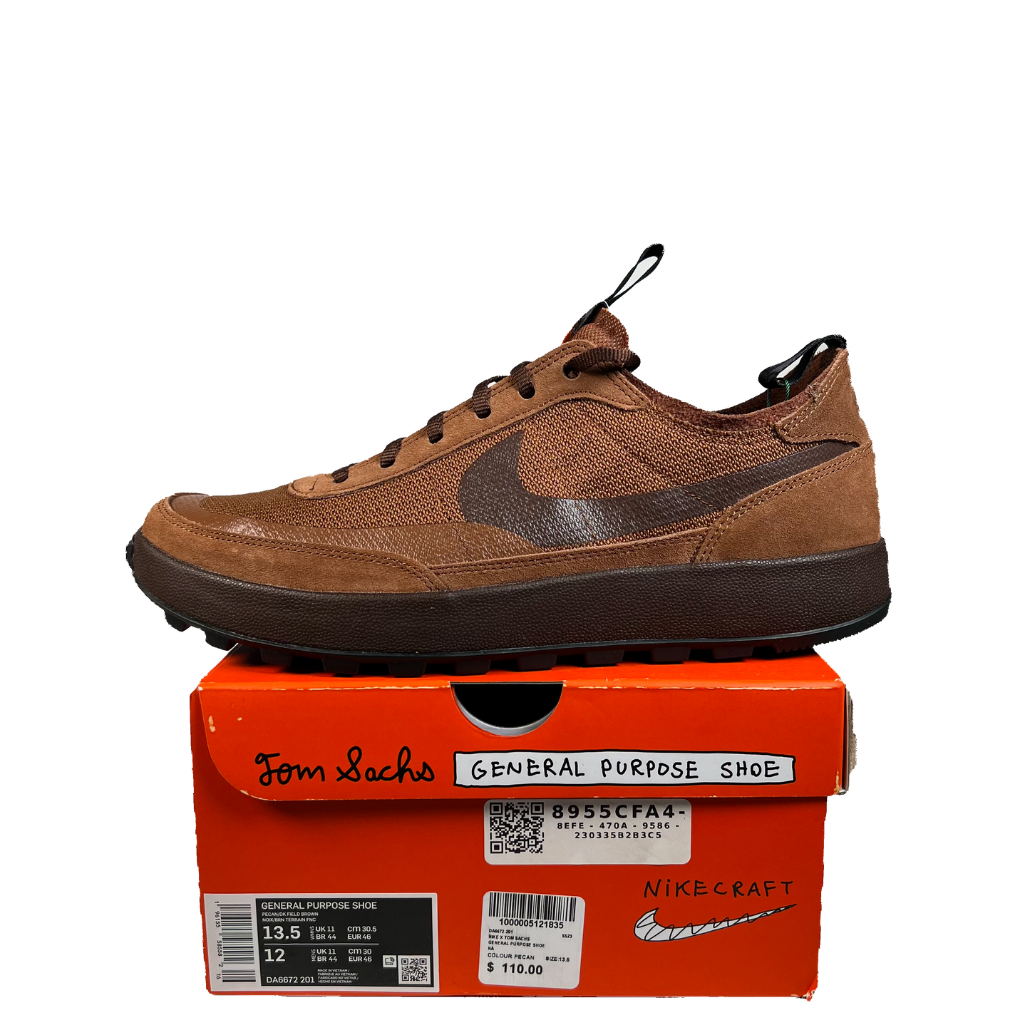 Nike General Purpose Shoe Tom Sachs Field Brown (2023) Size 12 USED s22300