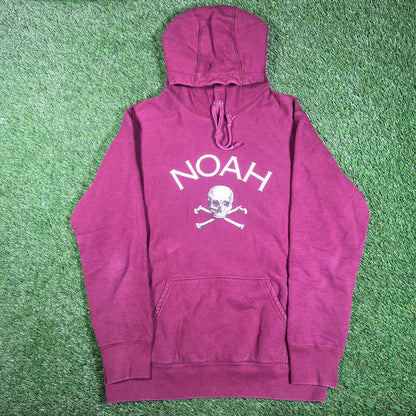 Noah Skull Cross Bones Maroon Hoodie Size Large USED x15711