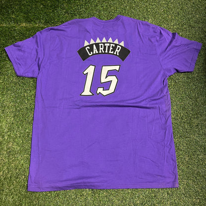 Mitchell and Ness Raptors #15 Carter Purple Tee Size XXL NEW v16068