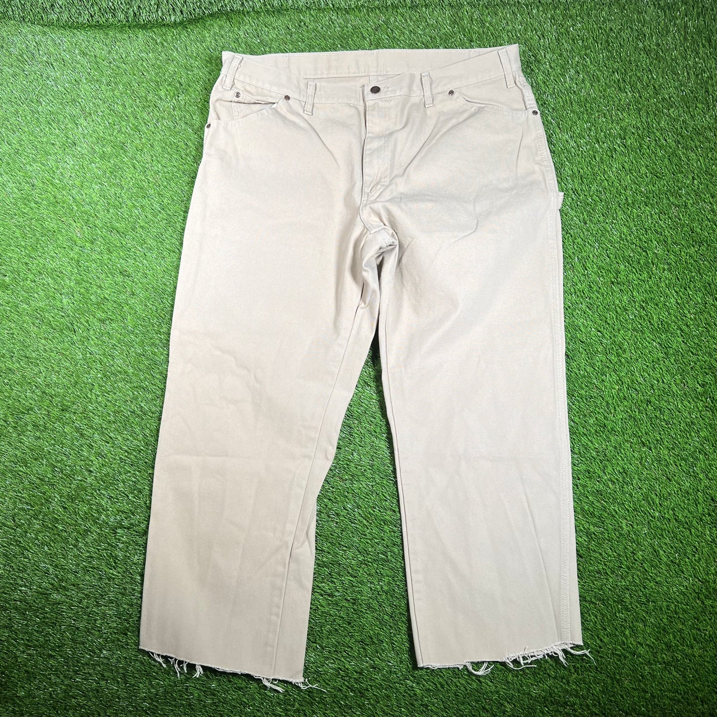 Y2K Dickies Work Wear Tan Pants Size 40x32 USED v18073