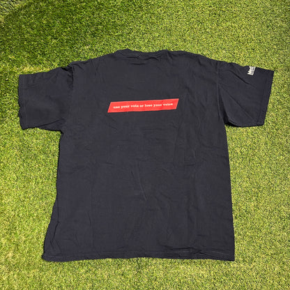 2000 MTV Choose or Lose Vote Navy Blue Tee Size Large USED v16146