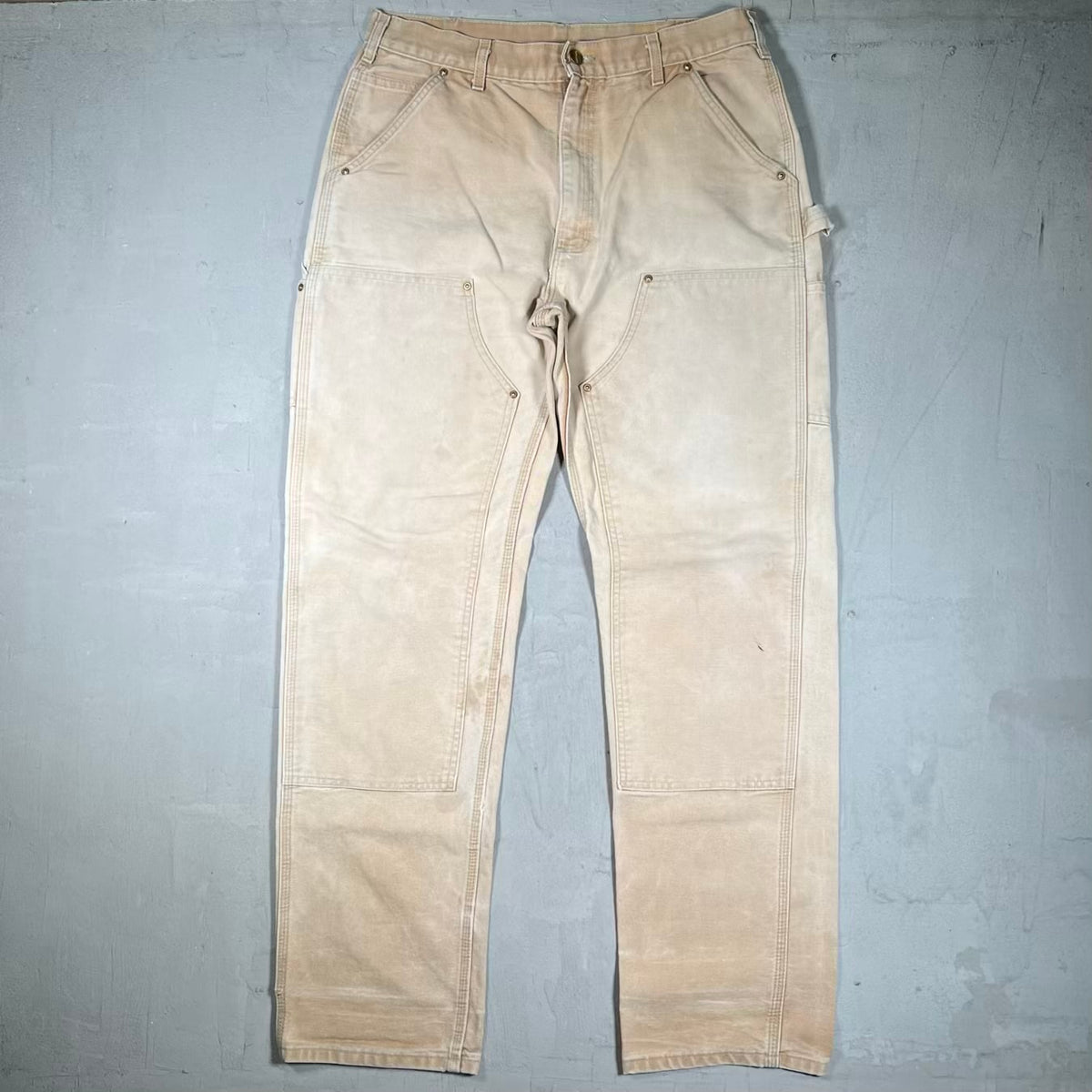 Y2K Carhartt Beige Double Knee Carpenter Pants Size 34 USED v20120