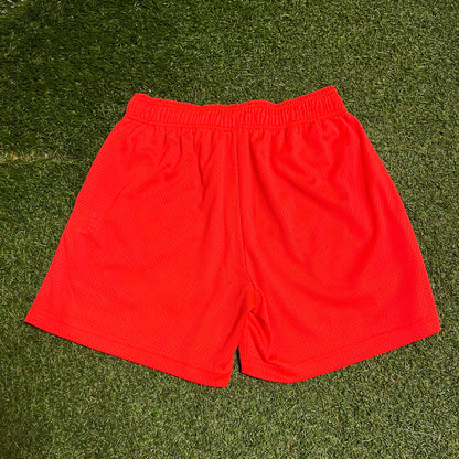 Eric Emanuel Orange Logo Bright Orange Shorts Size Medium USED x13997