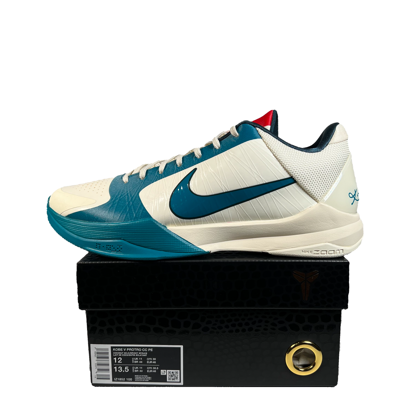 Nike Kobe 5 Caitlin Clark Coconut Milk Spruce (2026) Size 12 NEW s22094