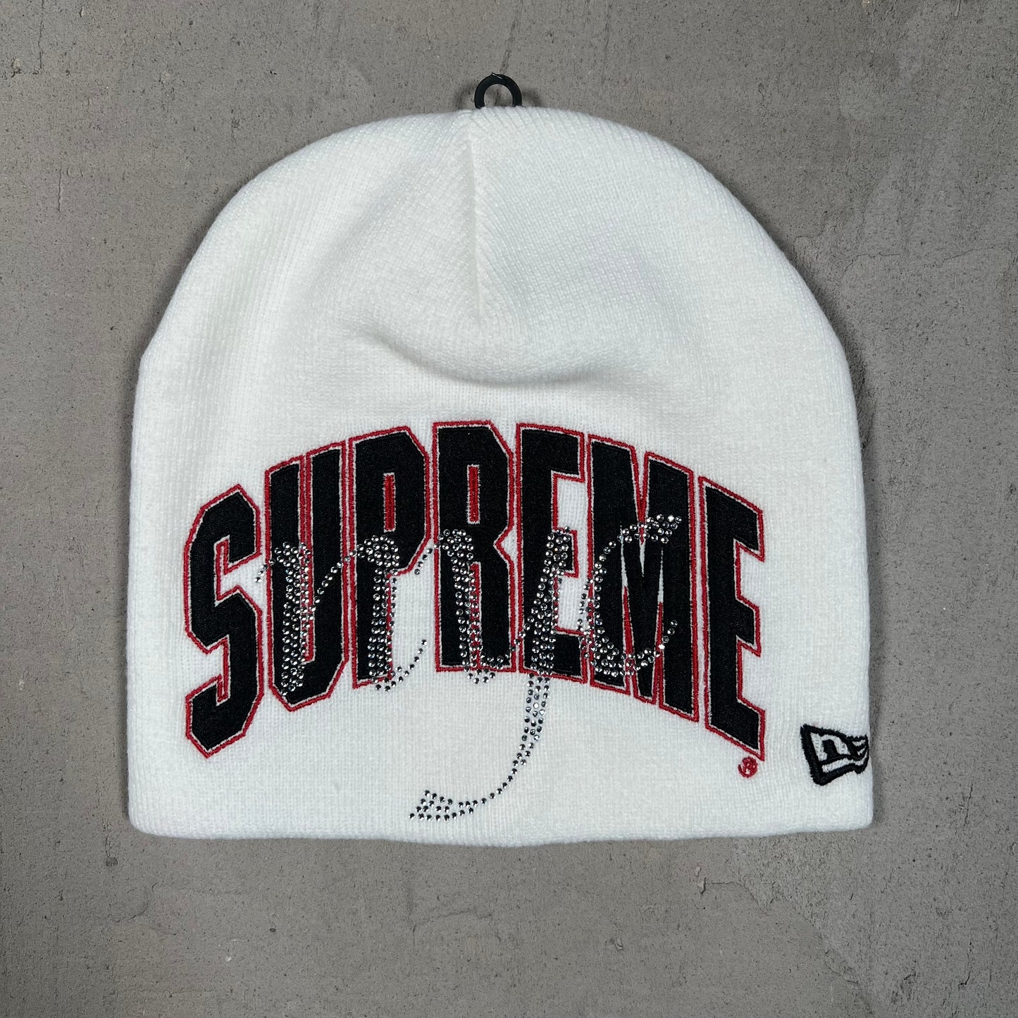 Supreme New Era Rhinestone White Beanie NEW x17479