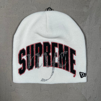 Supreme New Era Rhinestone White Beanie NEW x17479