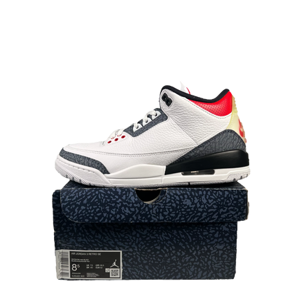 Jordan 3 Fire Red Denim (2020) Suze 8.5 USED s20088