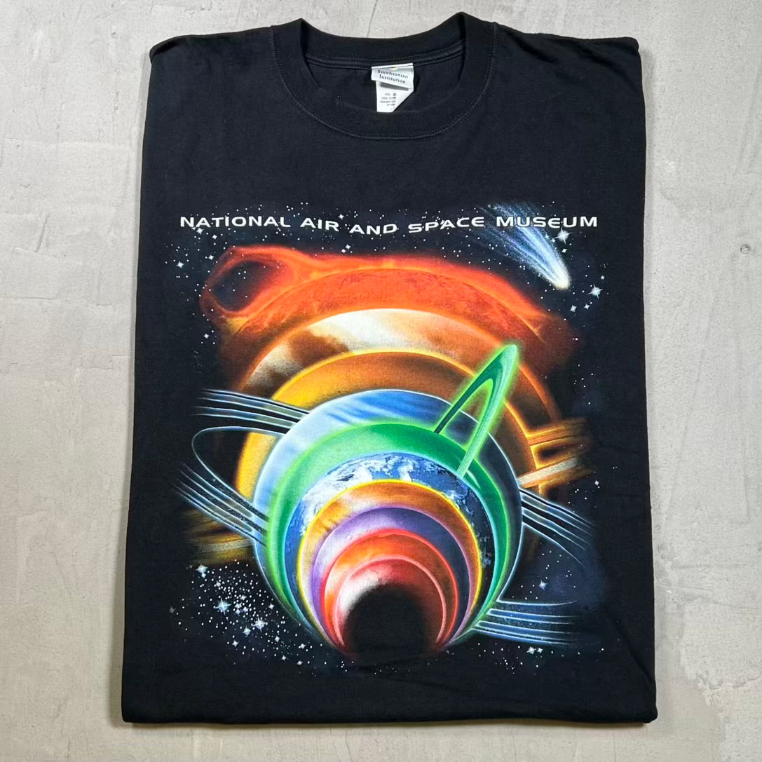 Y2K National Air and Space Museum Black Tee Size Large USED v20074
