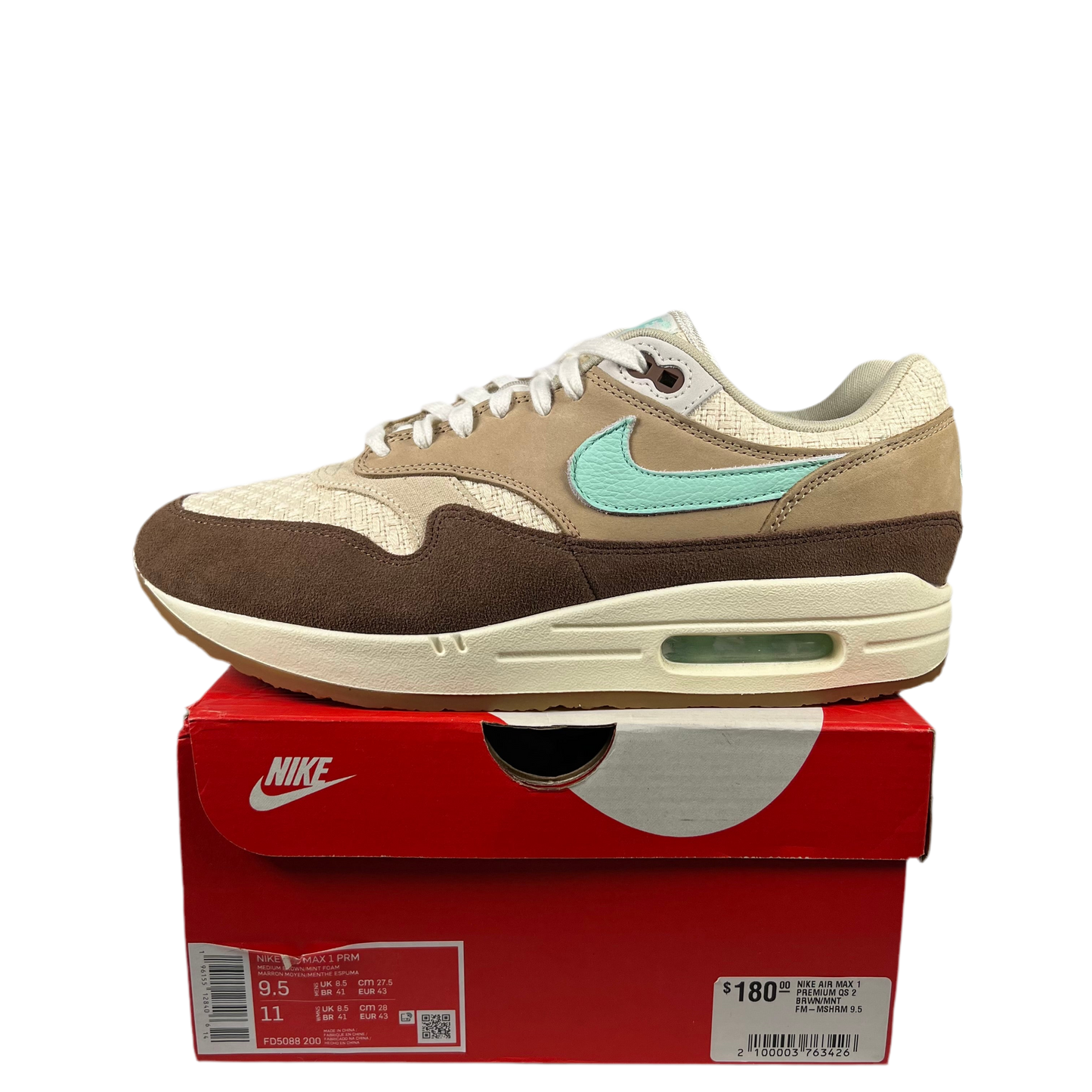 Nike Air Max 1 Crepe Brown (2022) Size 9.5 USED s18848