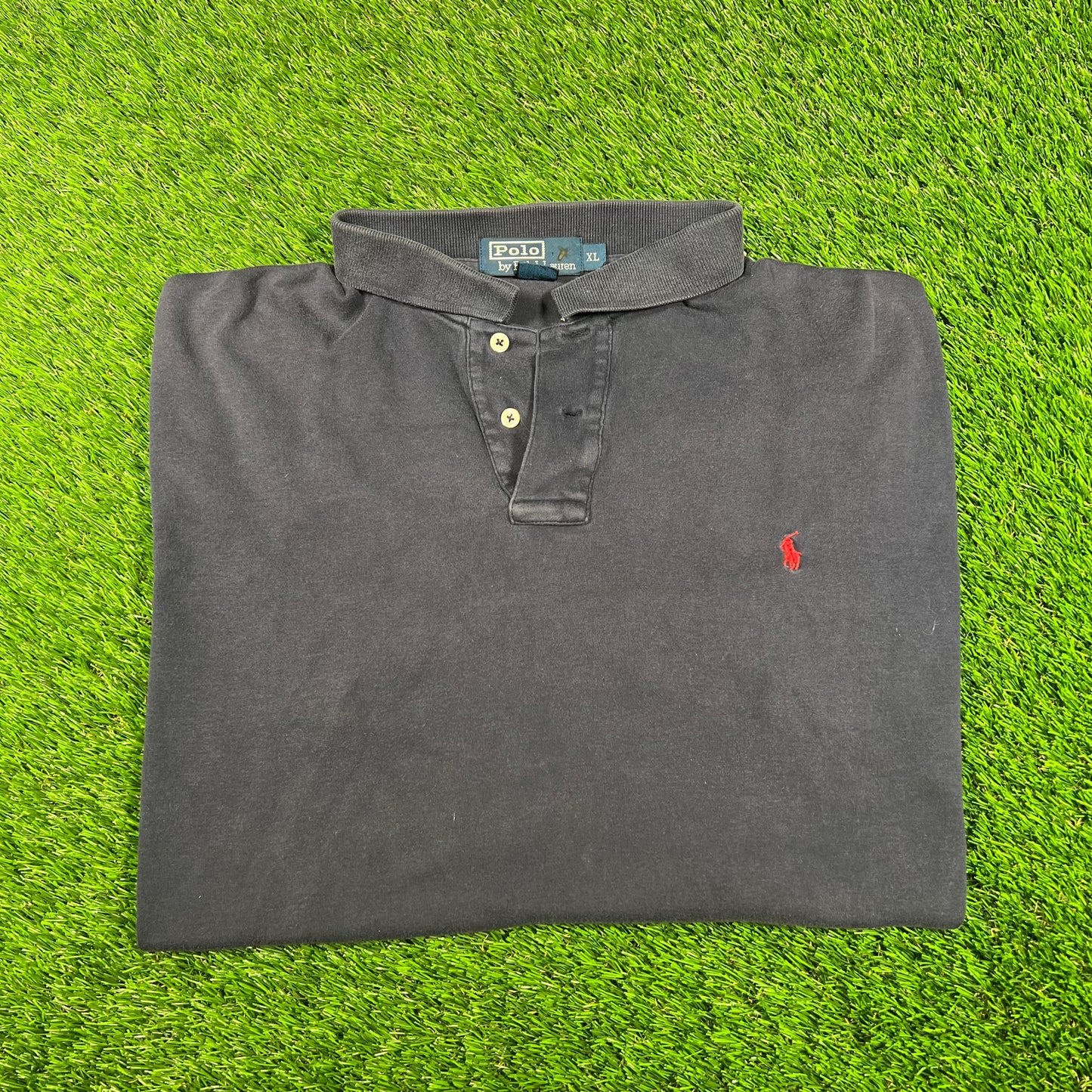 2000s Polo Ralph Lauren Small Red Logo Navy Polo Size XL USED v17752