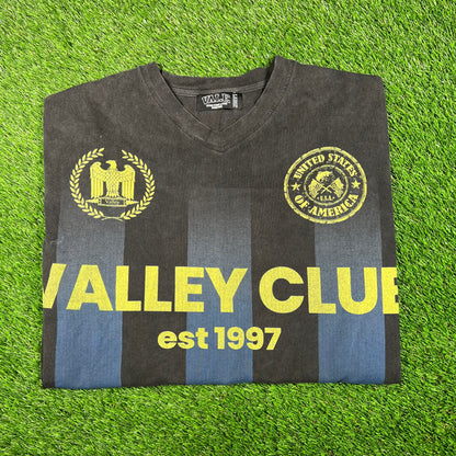 Vale "Valley Club" Washed Black Layered Longsleeve Size Large USED x15896